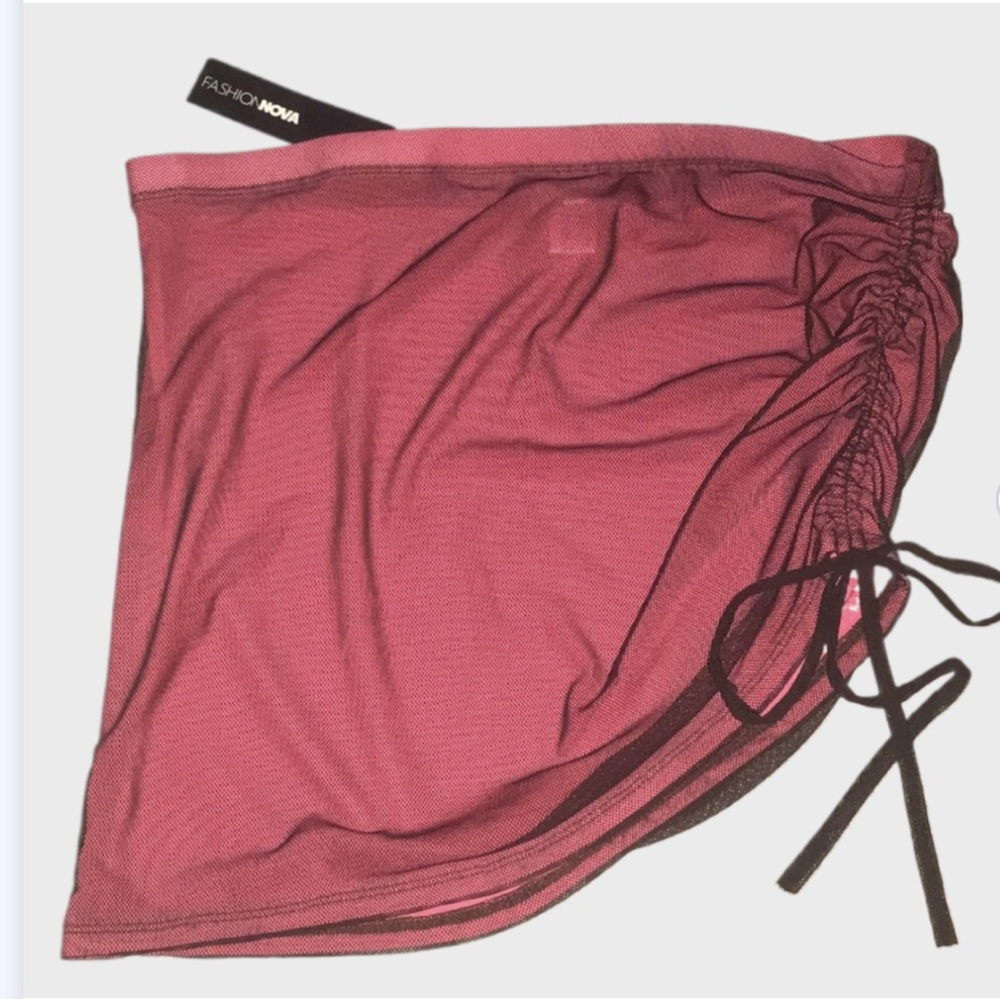 Fashion Nova Pink Ruched Side Mini Skirt